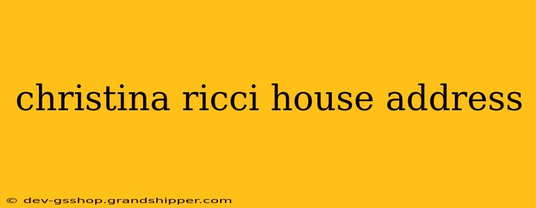 christina ricci house address