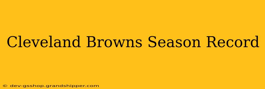 Cleveland Browns Season Record