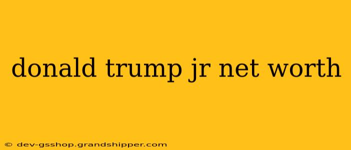 donald trump jr net worth