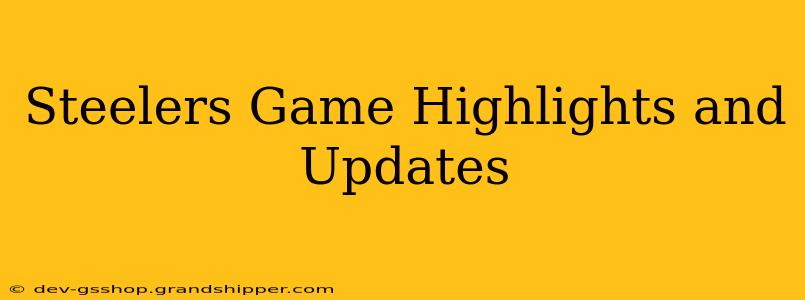 Steelers Game Highlights and Updates