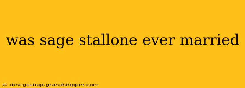 was sage stallone ever married