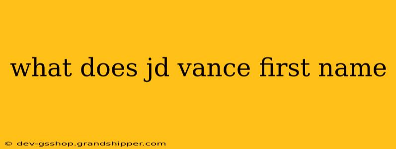 what does jd vance first name