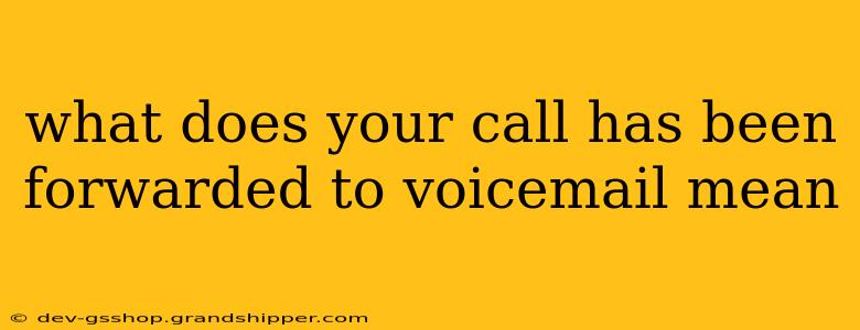 what does your call has been forwarded to voicemail mean