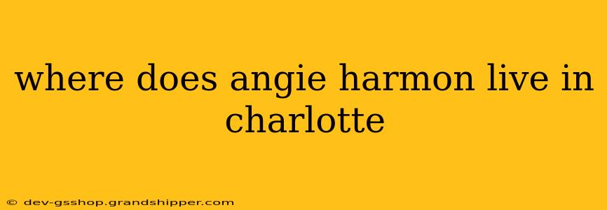 where does angie harmon live in charlotte